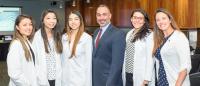 Stephen Ferrara, DNP, associate dean of clinical affairs and executive director of the Nurse Practitioner Association of New York, with Columbia Nursing students in Albany for Capital Day.